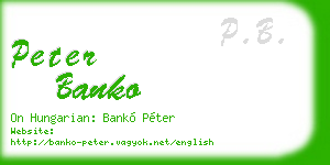 peter banko business card